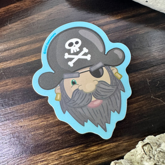 Pirate Captain Sticker - Sky Blue