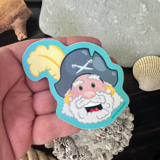 Pirate Captain Sticker - Turquoise