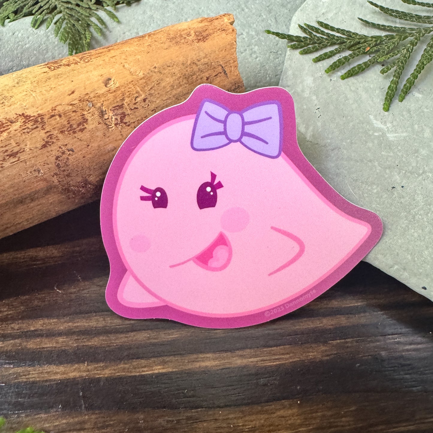 Pink Lil Boo Girl Ghost — Water Resistant Sticker