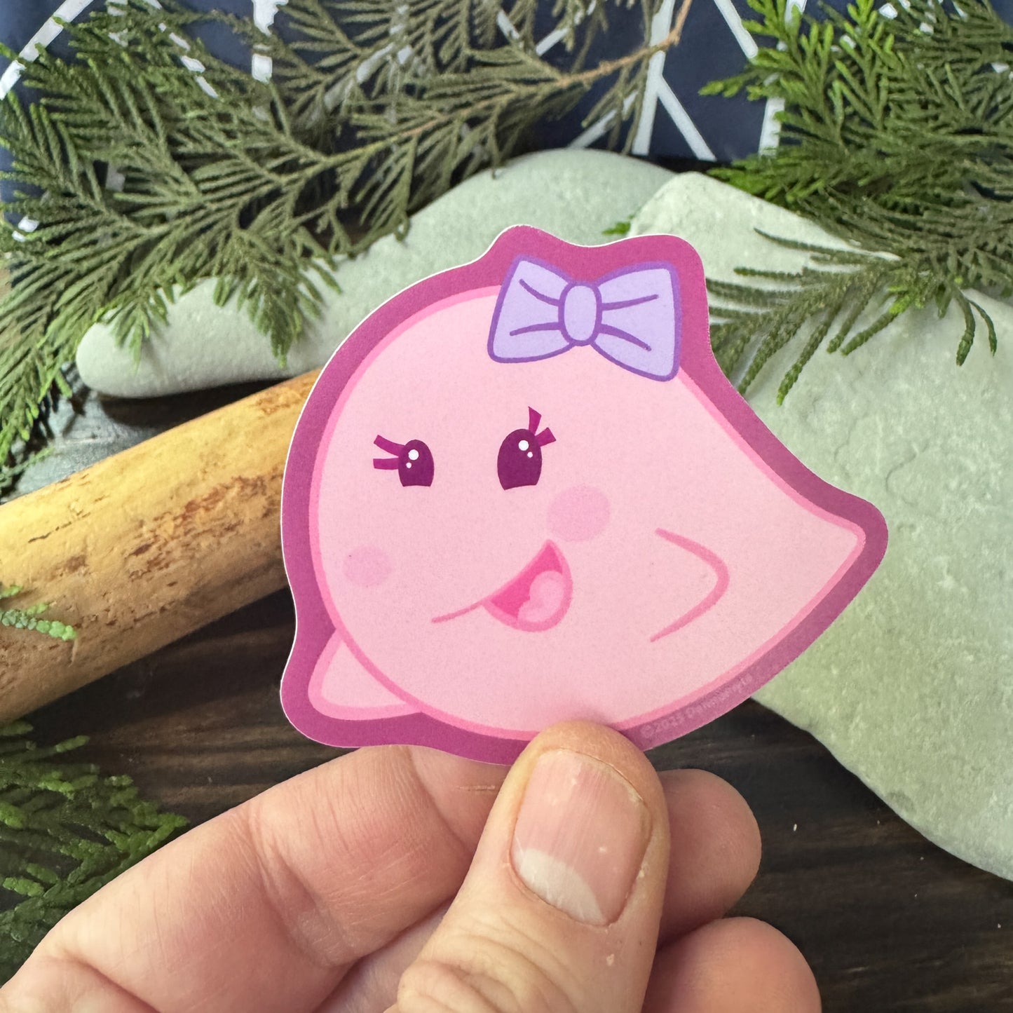 Pink Lil Boo Girl Ghost — Water Resistant Sticker