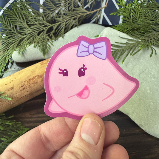 Pink Lil Boo Girl Ghost — Water Resistant Sticker