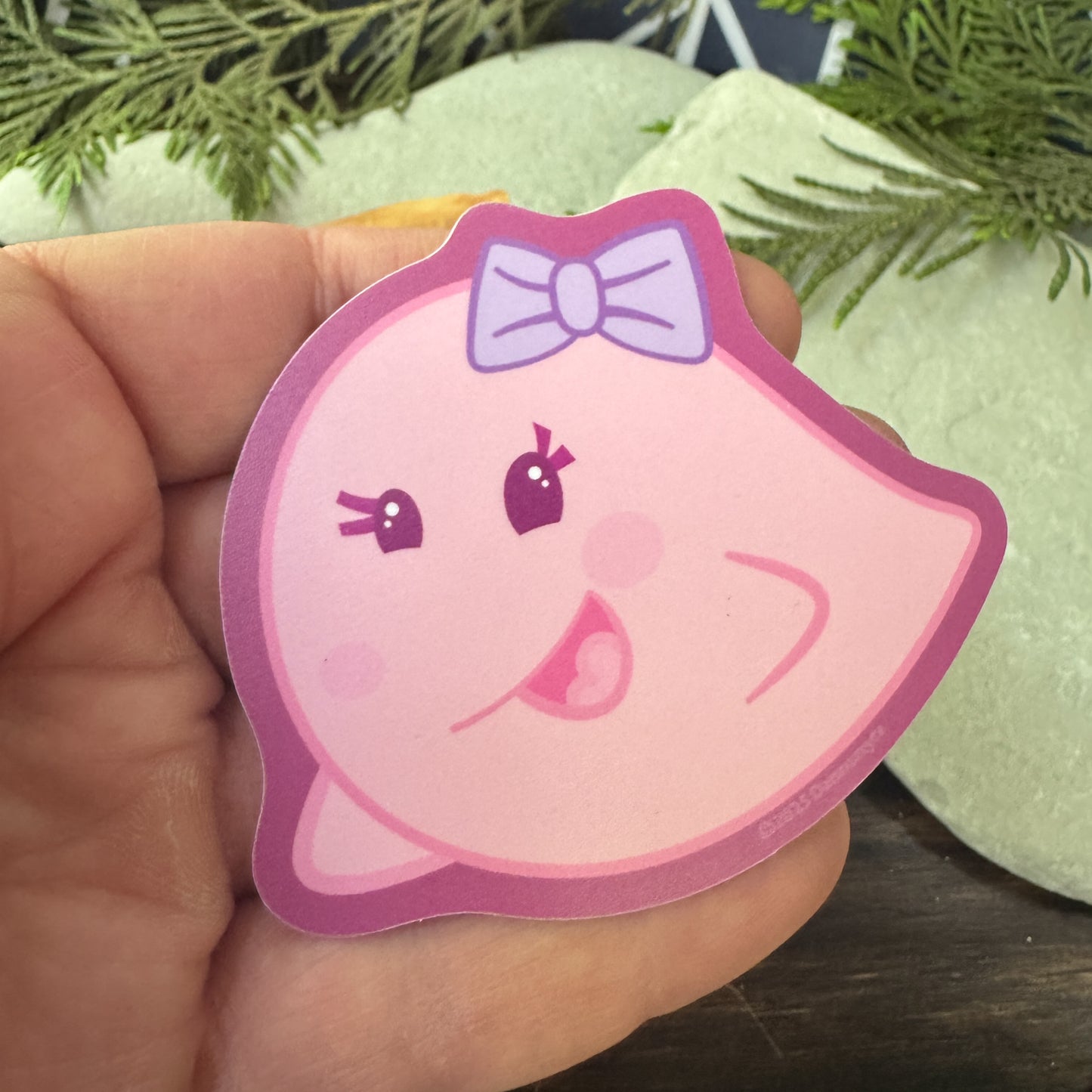 Pink Lil Boo Girl Ghost — Water Resistant Sticker