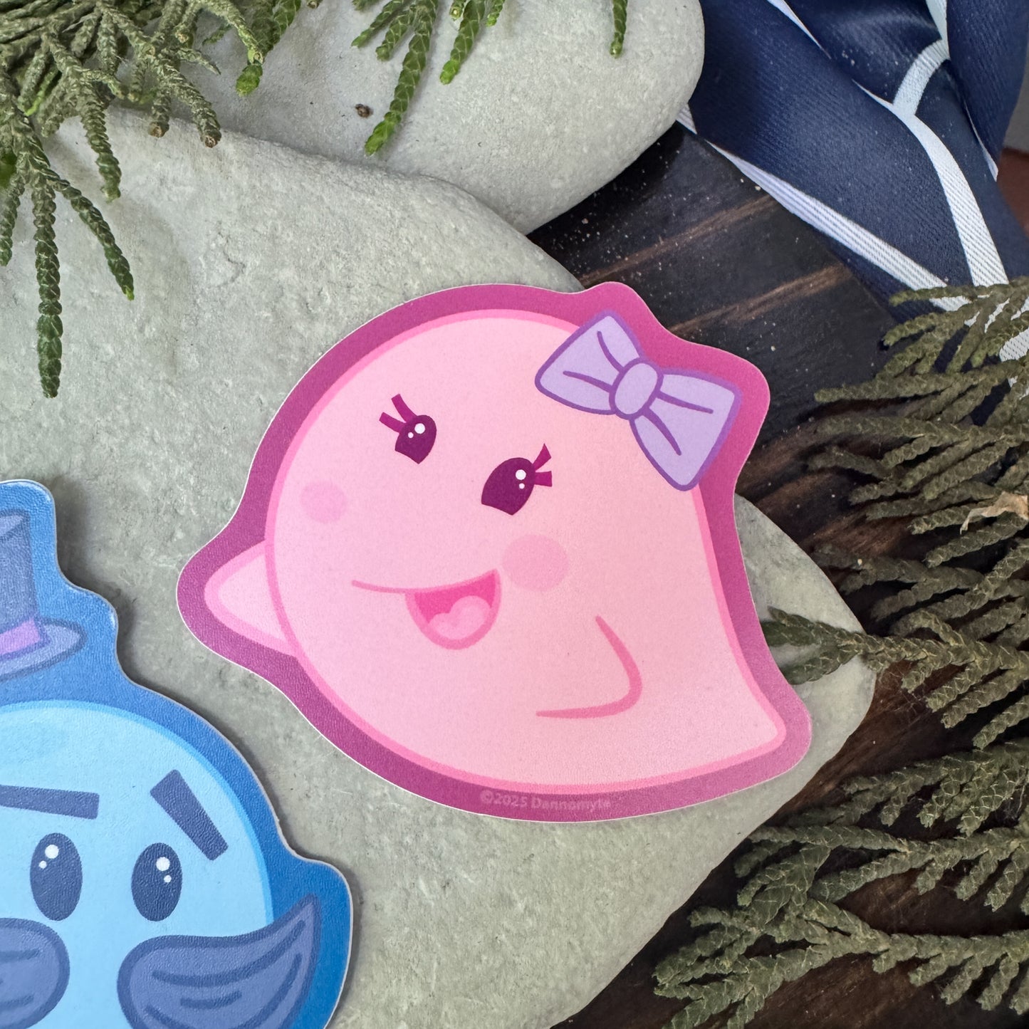 Pink Lil Boo Girl Ghost — Water Resistant Sticker