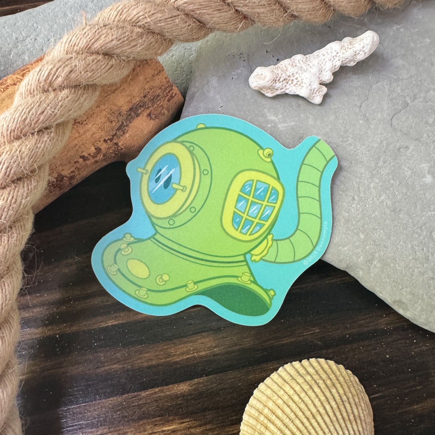 Scuba Diving Helmet - Water Resistant Sticker