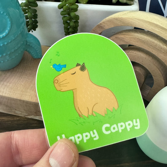 Capybara Sticker - Happy Cappy
