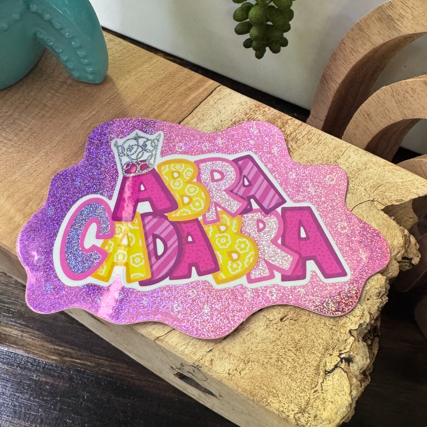 Abracadabra – Pink Water Resistant Sticker