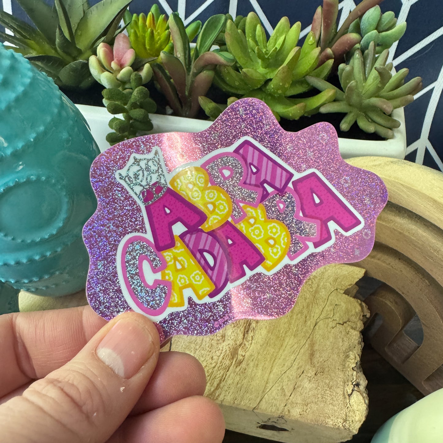 Abracadabra – Pink Water Resistant Sticker
