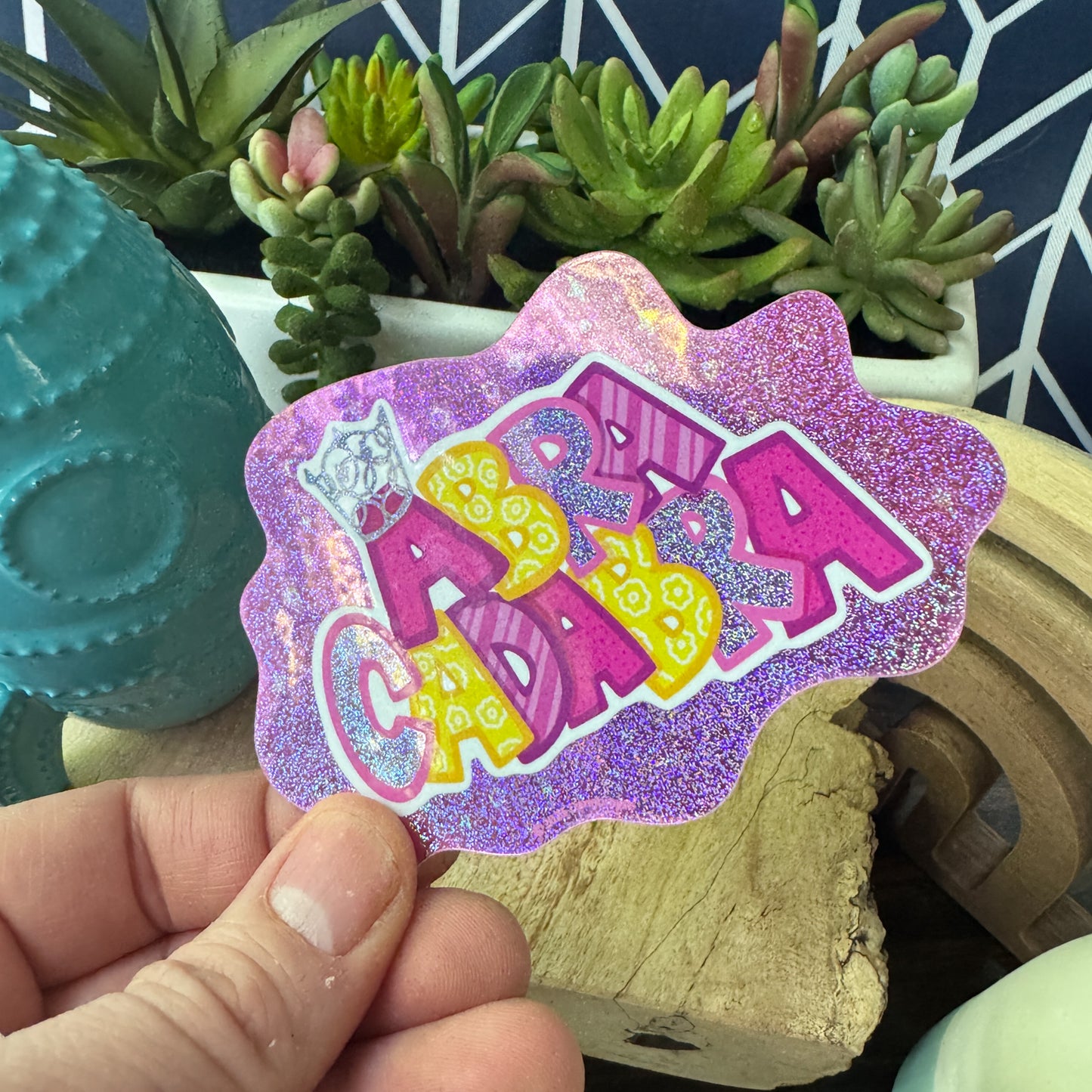 Abracadabra – Pink Water Resistant Sticker