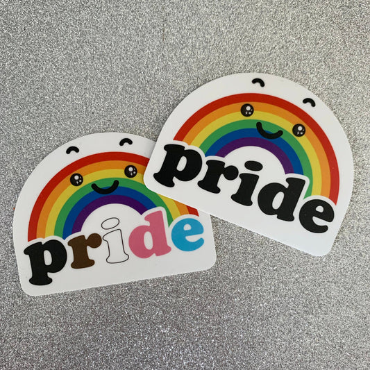 Decal Sticker — Rainbow Pride Decal (3 inch × 2.31 inch, waterproof) | for hydroflask water bottle, laptop, car window, small gift