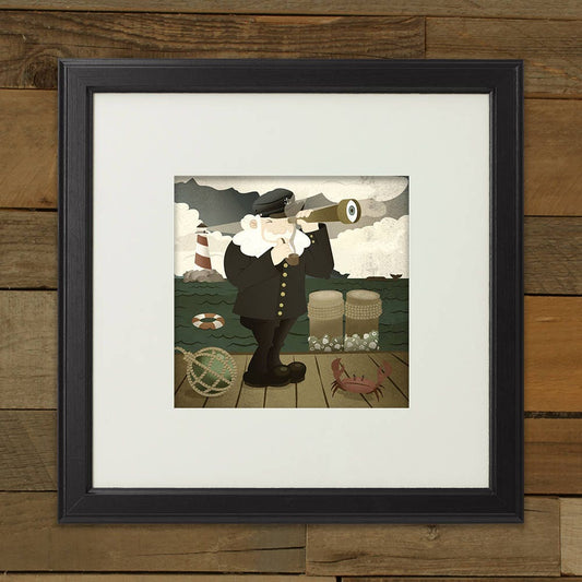 The Naval Captain — 8 x 8 in Illustrated Digital Print (Frame not included)