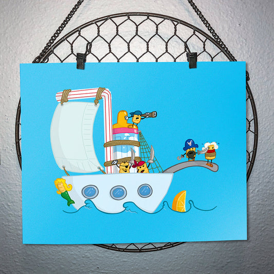 Illustrated Art Print — Cereal Pirates (10 inch X 8 inch, No frame)