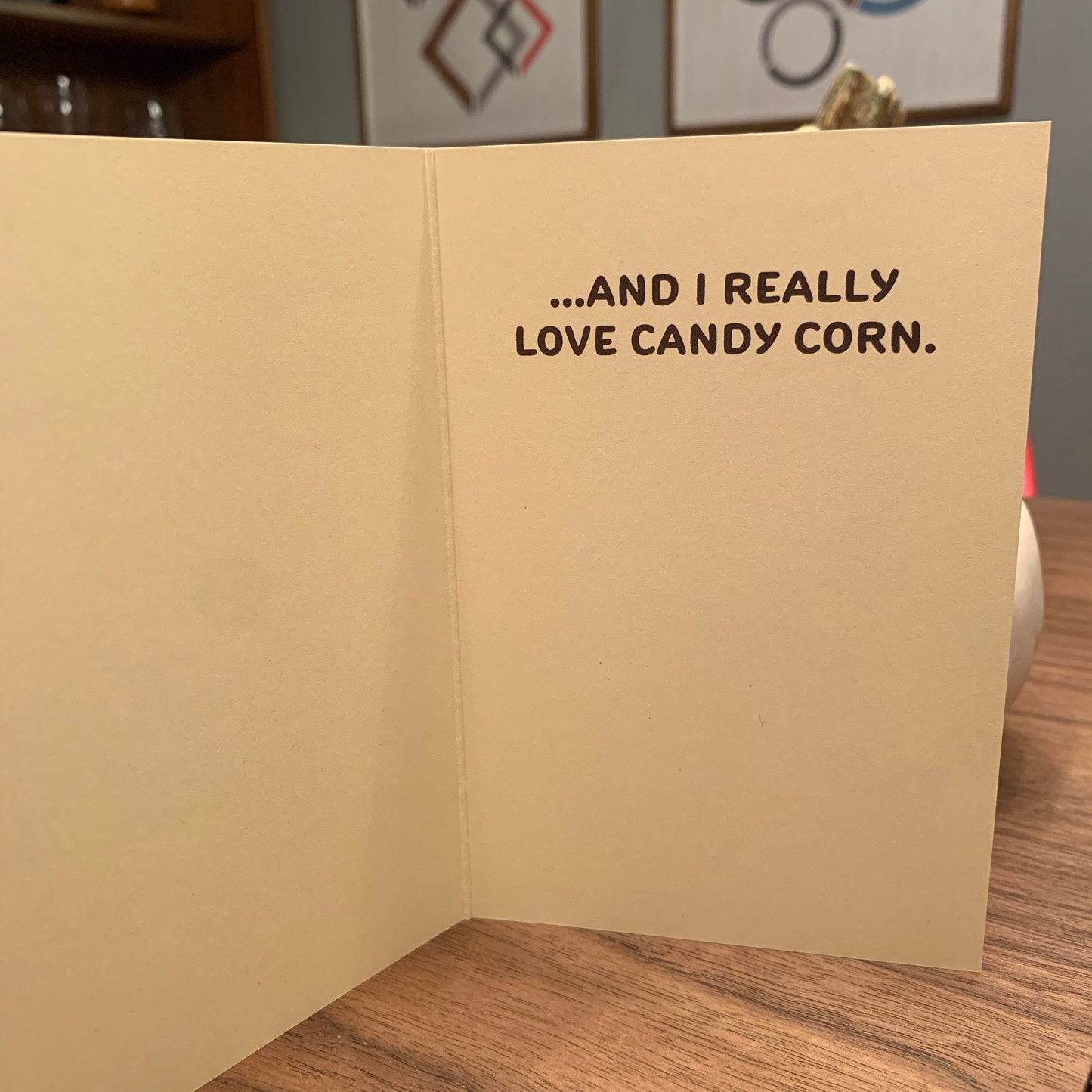 Halloween Greeting Card (4 × 6 Inches folded, with Envelope): &quot;I love you more than Candy Corn&quot;